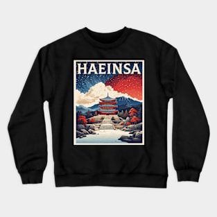Haeinsa South Korea Starry Night Travel Tourism Retro Vintage Crewneck Sweatshirt